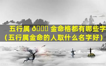 五行属 🐋 金命格都有哪些字（五行属金命的人取什么名字好）